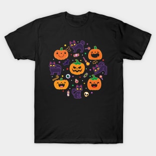 Halloween Pumpkin Cat T-Shirt